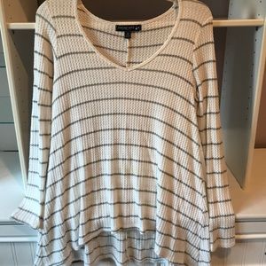 White and grey stripped sweater